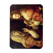 Mary und Martha (Öl auf Tafel) Magnet (Vertikal)