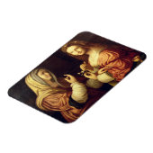 Mary und Martha (Öl auf Tafel) Magnet (Linke Seite)