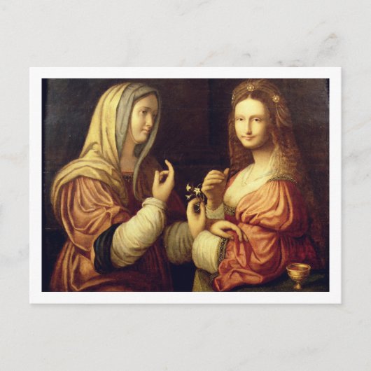 Mary und Martha (Öl auf Tafel) Postkarte (Vorderseite)