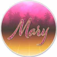 Mary Vorname Name golden pink Aufkleber Sticker