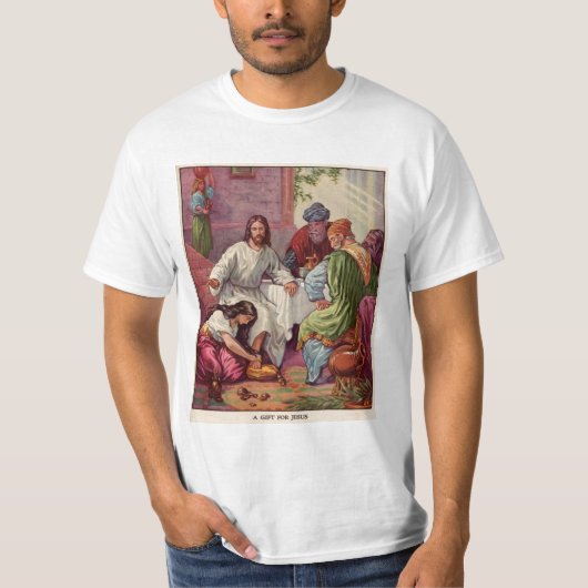 Mary wäscht Jesus-Füße T-Shirt (Vorderseite)