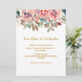 MARY Watercolor Rose Emerald Green Wedding Einladung (Stehend Vorderseite)