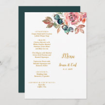 MARY Watercolor Rose Emerald Green Wedding
