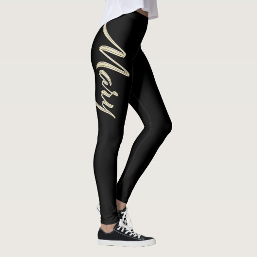 Mary white gold Handwriting Hose Leggings (Rechts)