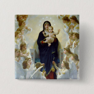 Mary with Angels - Regina Angelorum Button