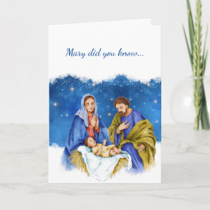 Mary wusste, dass du Song Lyric Jesus Birth Nativi Feiertagskarte