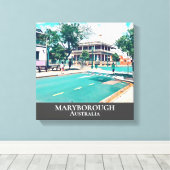 Maryborough Australia Vintage Art Leinwanddruck (Insitu (Holzboden))