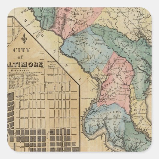Maryland 8 quadratischer aufkleber (Vorderseite)