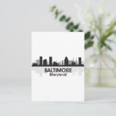 Maryland Baltimore Skyline Postkarte (Stehend Vorderseite)