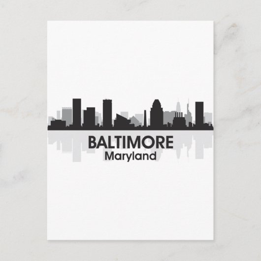Maryland Baltimore Skyline Postkarte (Vorderseite)