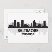 Maryland Baltimore Skyline Postkarte (Vorne/Hinten)
