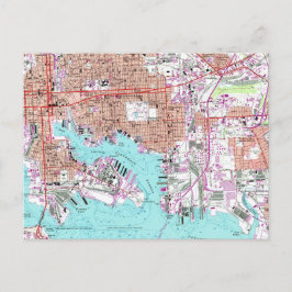Maryland Baltimore Vintag Map Postkarte