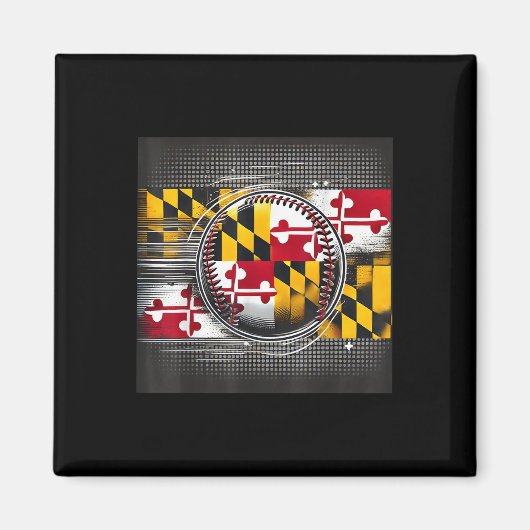 Maryland Baseball Player Design mit State Flag Ar Magnet (Vorne)
