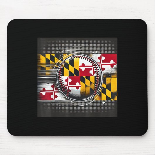 Maryland Baseball Player Design mit State Flag Ar Mousepad (Vorne)