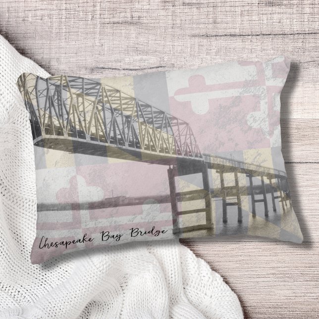 Maryland Bay Bridge Accent Throw Kissen (A beautiful throw pillow with the Chesapeake Bay Bridge, to show your love of Maryland!)