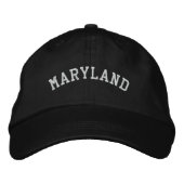 Maryland bestickte, anpassbare Cap Black Bestickte Baseballkappe (Vorderseite)