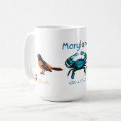 Maryland, blaue Krabbe Kaffeetasse (Vorderseite Links)
