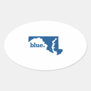 MARYLAND BLAUER STAAT OVALER AUFKLEBER