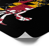 Maryland Blue Crab Lacrosse Lover T-Shirt Flag Mar Poster (Ecke)
