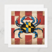 Maryland Blue Crab Note Card Einladung (Vorne/Hinten)