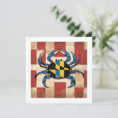 Maryland Blue Crab Note Card Einladung (Stehend Vorderseite)