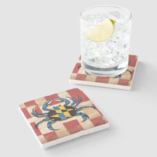 Maryland Blue Crab Steinuntersetzer (Seitenansicht)