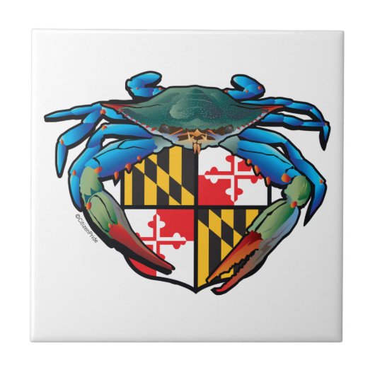 Maryland Blue Crab Wappen Fliese (Vorderseite)