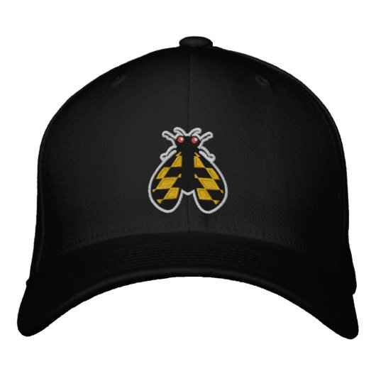 Maryland Brood X Cicada Black Hat Bestickte Baseballkappe (Vorderseite)