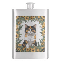 Maryland Calico-Katze und Black Eyed Susan Blumen