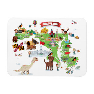 Maryland-Cartoon-Karte Magnet