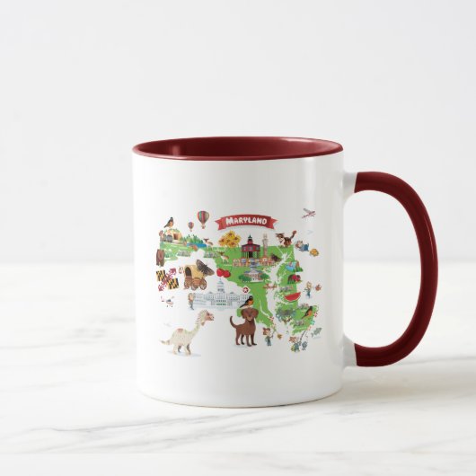 Maryland-Cartoon-Karte Tasse (Rechts)