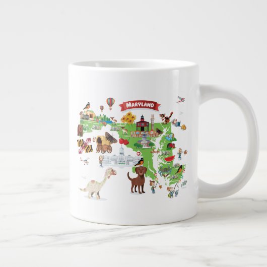 Maryland Cartoon Map Jumbo-Tasse (Rechts)