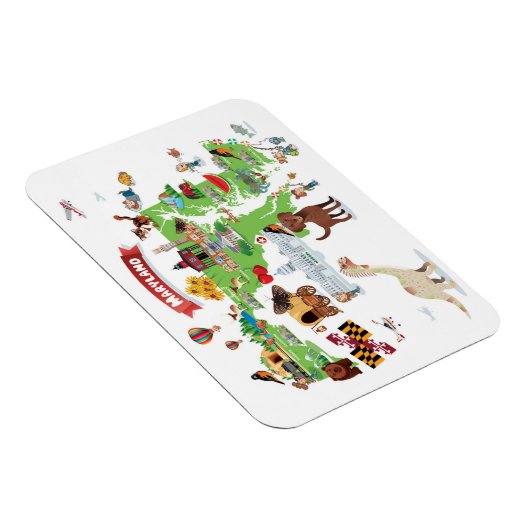 Maryland Cartoon Map Magnet (Rechte Seite)