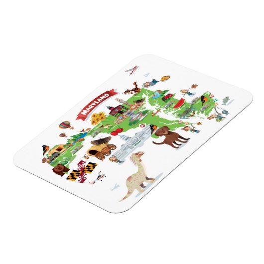Maryland Cartoon Map Magnet (Linke Seite)