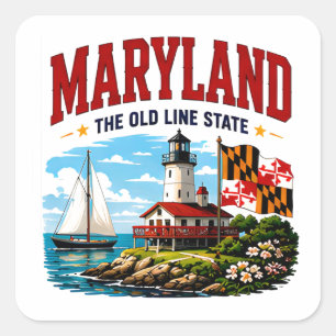 Maryland Chesapeake Bay Abenteuer Quadratischer Aufkleber