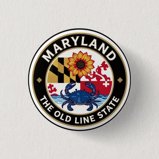 MARYLAND Chesapeake Bay-Erbe-Emblem Button (Vorderseite)