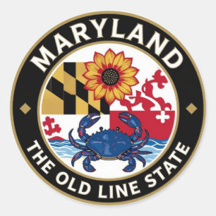 MARYLAND Chesapeake Bay-Erbe-Emblem Runder Aufkleber