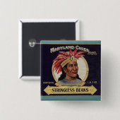 Maryland Chief Stringless Beans Label der 1930er J Button (Vorne & Hinten)