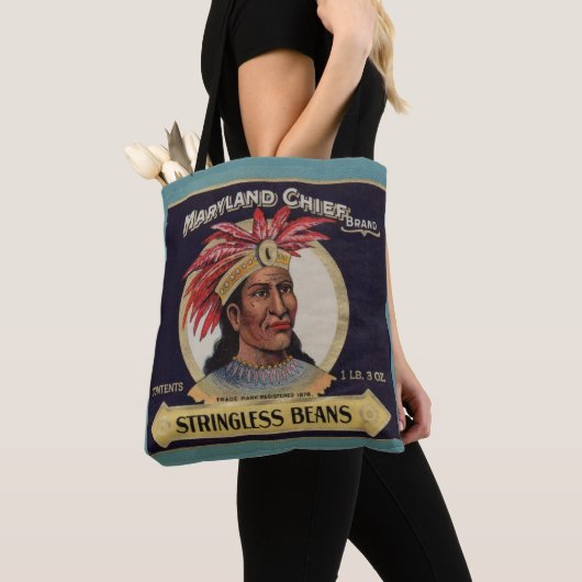 Maryland Chief Stringless Beans Label der 1930er J Tasche (Von Nahem)