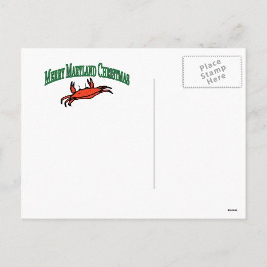 Maryland Christmas Crab Feiertagspostkarte (Rückseite)