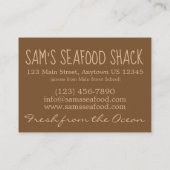 Maryland Crab Cakes Crabcakes Seafood Restaurant Visitenkarte (Rückseite)