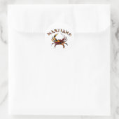 Maryland Crab Flag Runder Aufkleber (Tasche)