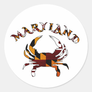 Maryland Crab Flag Runder Aufkleber