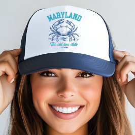 Maryland Crab Logo Hat – The Old Line State Truckerkappe