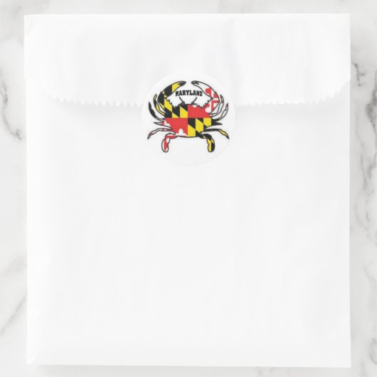 MARYLAND CRAB RUNDER AUFKLEBER (Tasche)