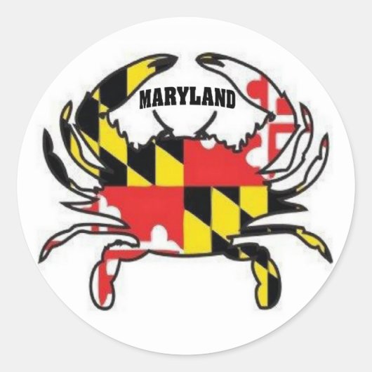 MARYLAND CRAB RUNDER AUFKLEBER (Vorderseite)