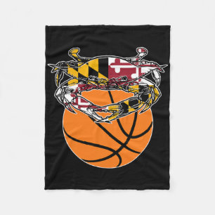Maryland Crab Staatsstolz Flag Gift - Bysketbyll A Fleecedecke