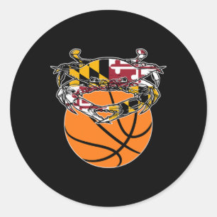 Maryland Crab Staatsstolz Flag Gift - Bysketbyll A Runder Aufkleber