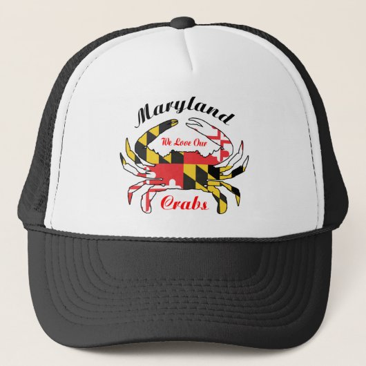 Maryland crab state flag trucker cap hat truckerkappe (Vorderseite)