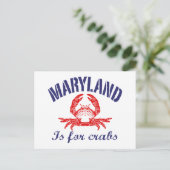 Maryland Crabs Card Postkarte (Stehend Vorderseite)
